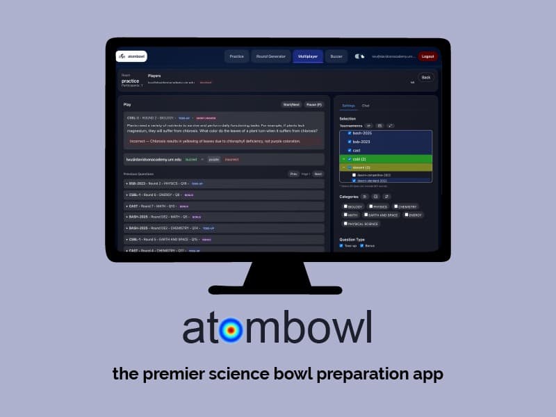 Screenshot of Scibowl