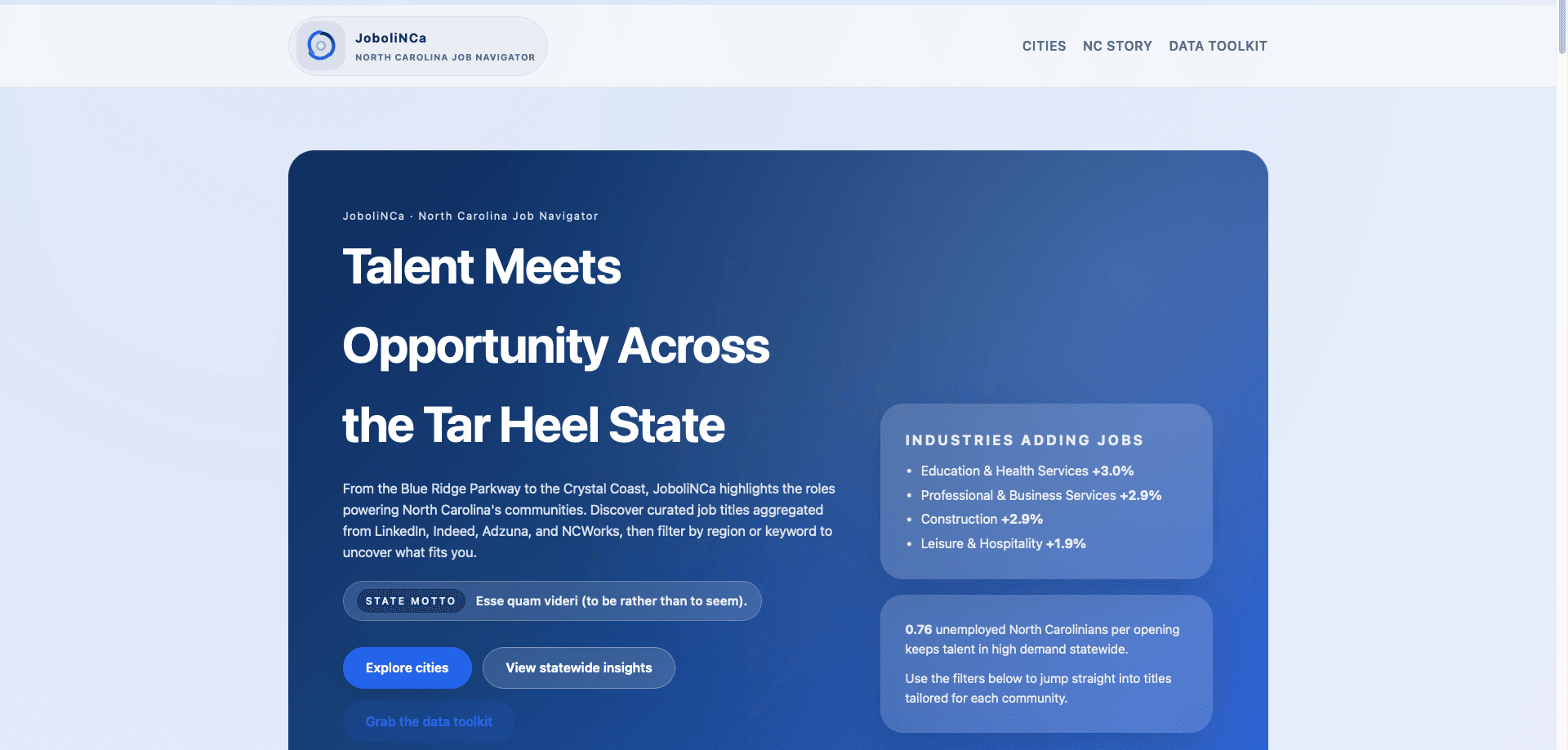 Screenshot of Jobolinca.github.io