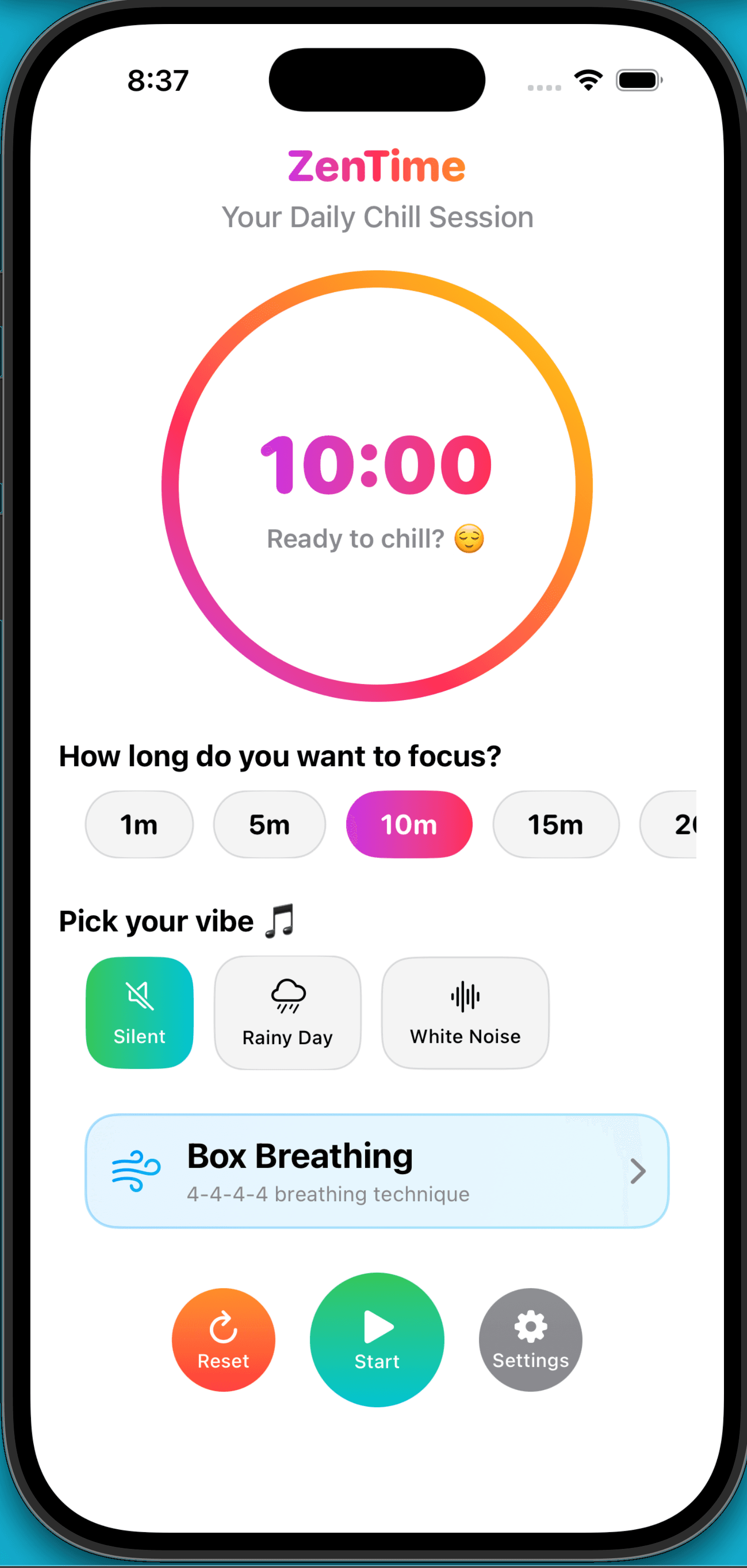 Screenshot of Zentime