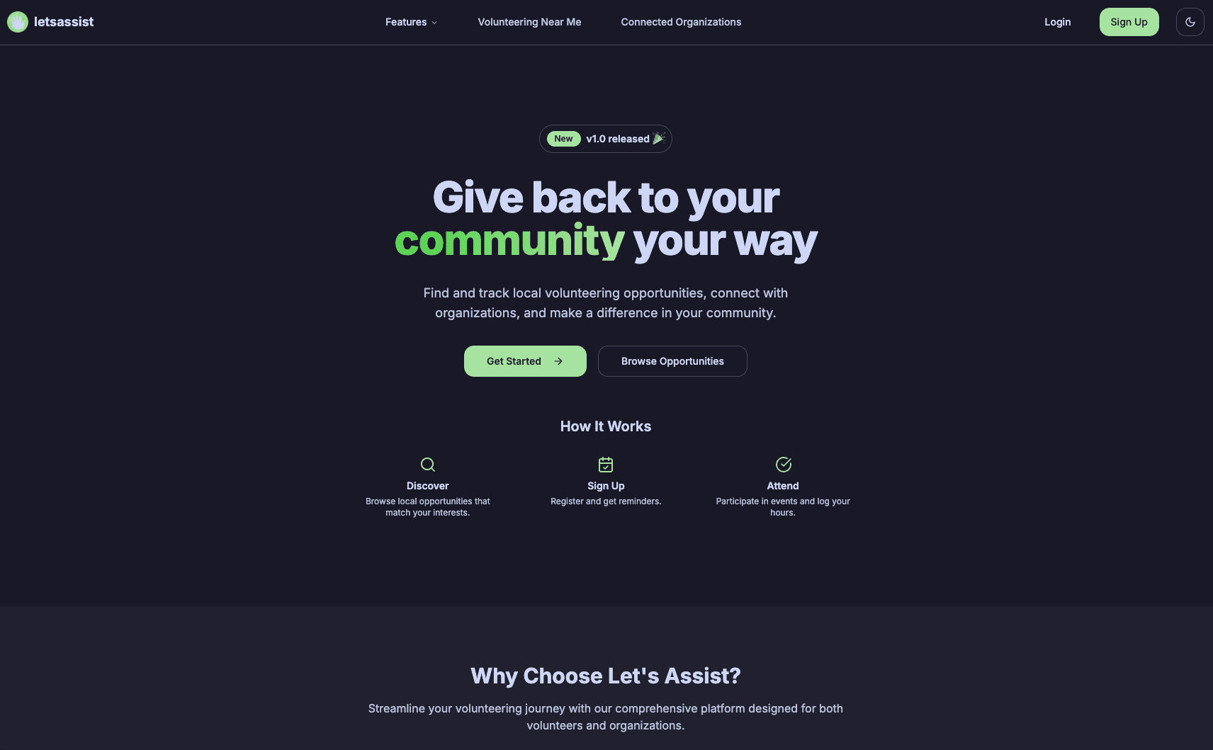 Screenshot of Lets Assist