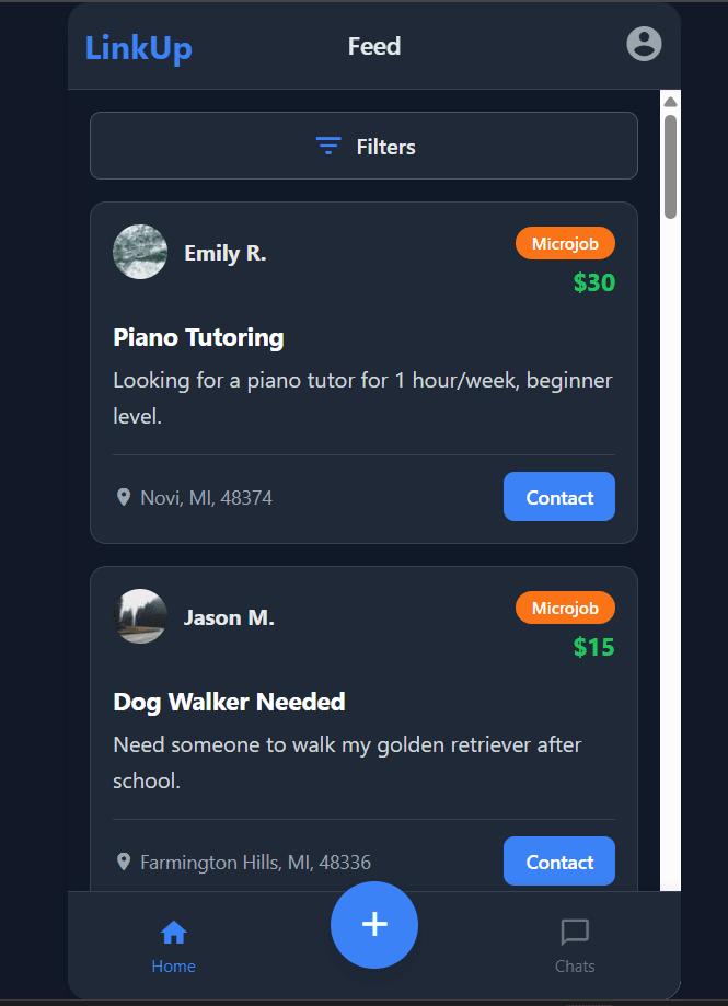 Screenshot of Linkup