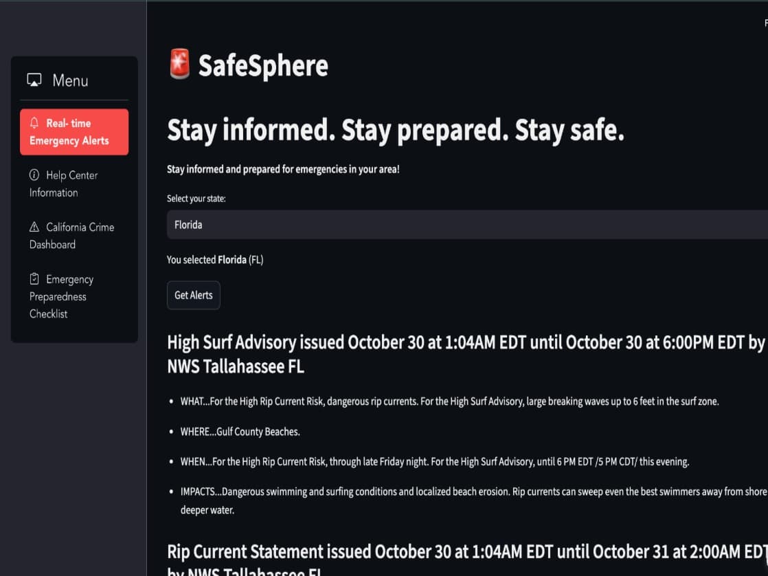 Screenshot of Safesphere