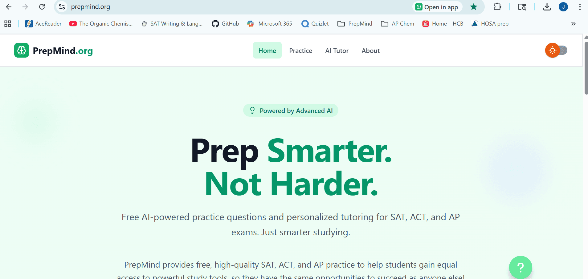 Screenshot of Prepmind Ai