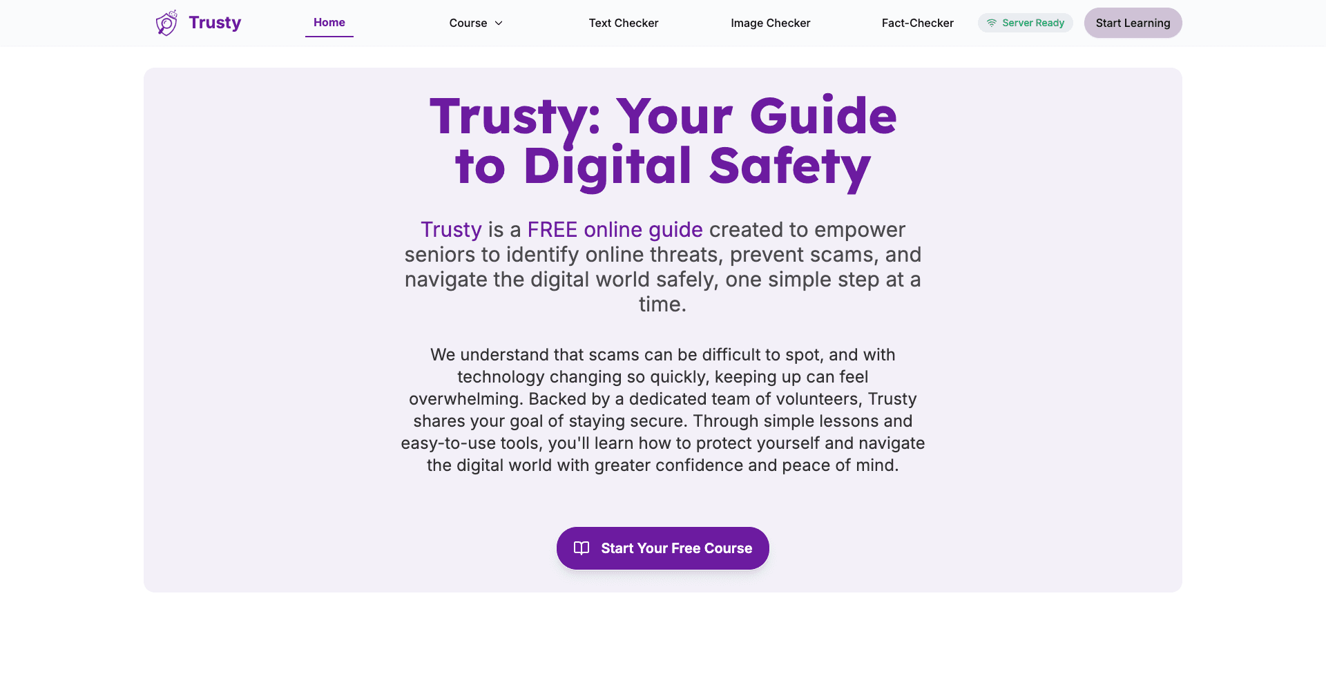 Screenshot of Trusty